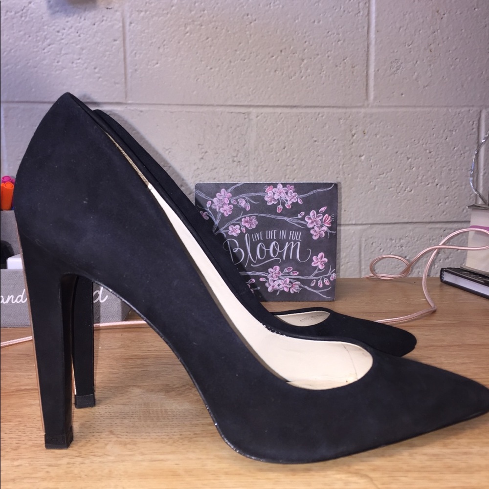 Zara Black Suede Heels